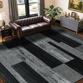8x10 Washable Area Rugs for Living Room and Bedroom, Vintage Checkered Pattern Non-Slip Carpet, Stain Resistant Low Pile Soft Rug for Dining Room,Office,Nursery,Kids Room(8x10,Gray)