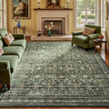 8x10 Area Rug for Living Room,Green Washable Large Rugs with Non-Slip Backing,Soft Boho Carpets for Bedroom Dining Room Home Office Indoor Nursery