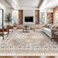 10x14 Area Rugs,Stain Resistant Washable Rug,Ultra-Thin Rugs for Living Room,Bedroom,Non-Slip Backing Home Decor Large Area Rug (Orange,10'x14')